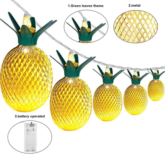 Set of 2 Pineapple String Lights - Picture 7 of 9